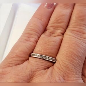 Sterling Silver Ring Cubic Zirconia Stackable Womens Jewelry
